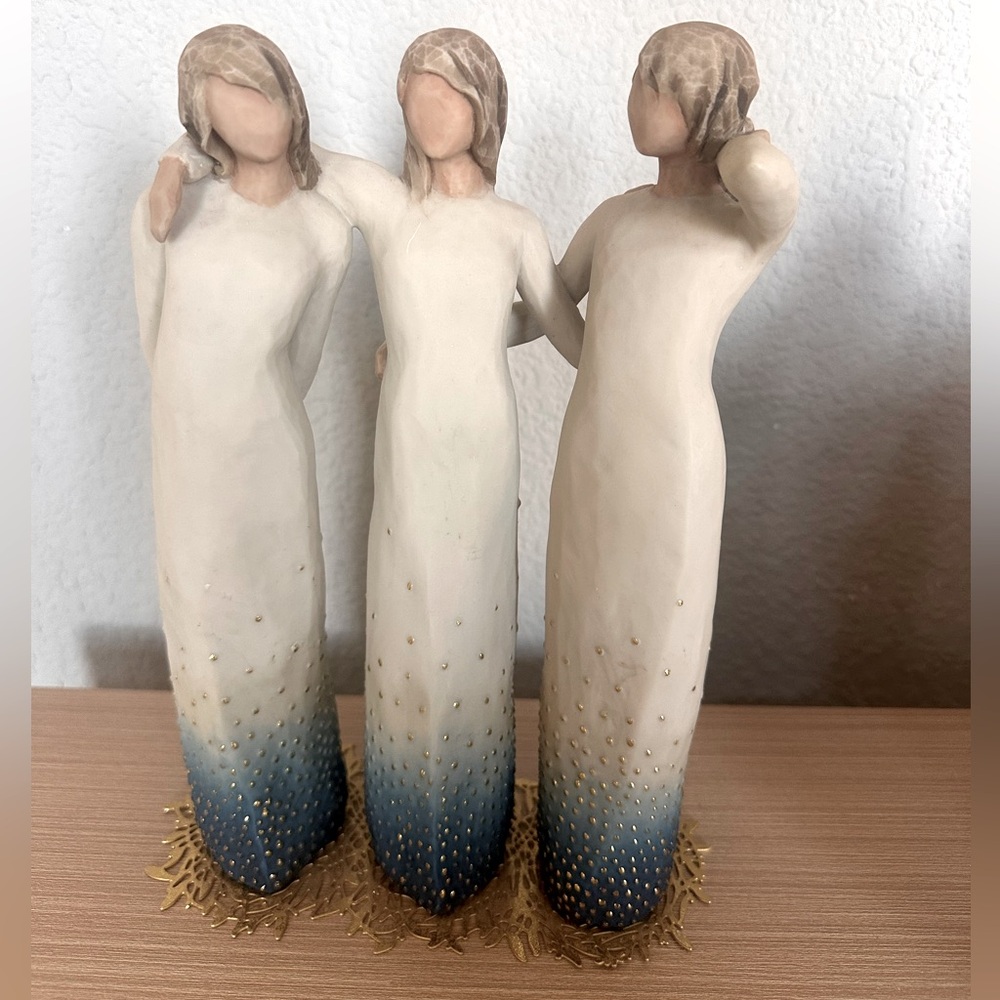 Willow Tree Trio Sculpture in Cream and Blue